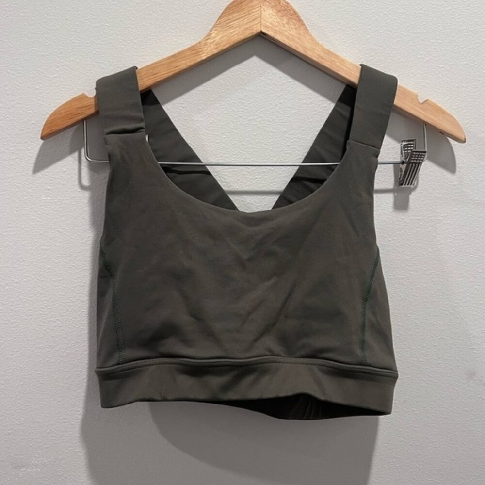 Glyder Green Moss Full Force Cross Back Sports Bra Size Large